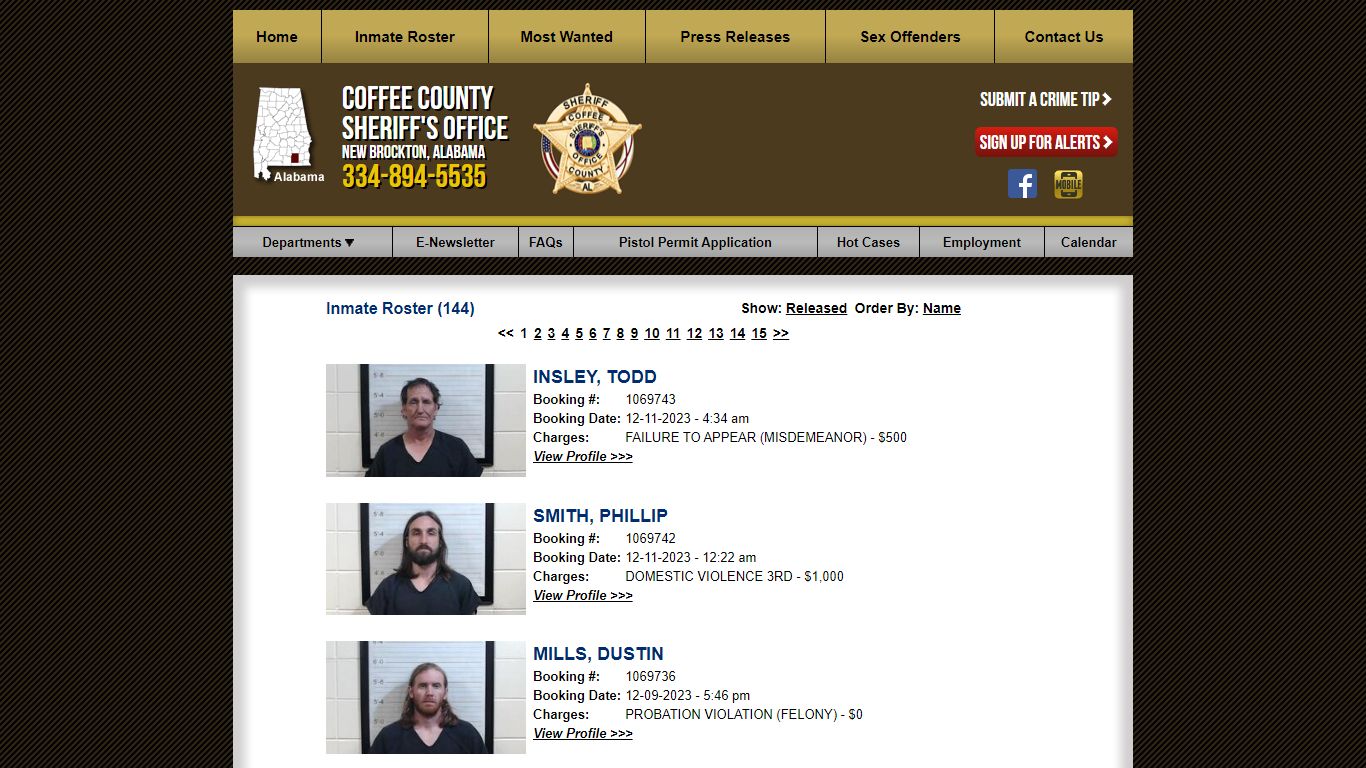 Inmate Roster - Current Inmates Booking Date Descending - Coffee County ...